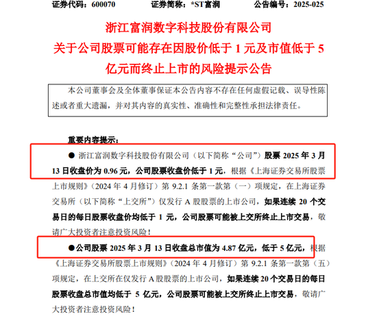 突发!600070,退市风险压顶!